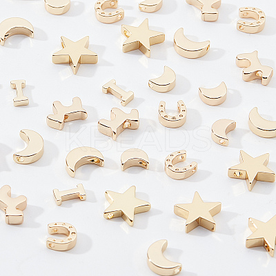 36Pcs 6 Style Brass Pendants KK-BC0002-11G-1