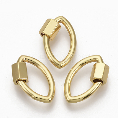 Brass Screw Carabiner Lock Charms KK-T047-09G-1