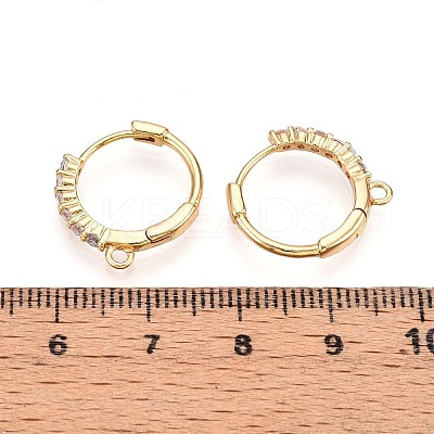 Brass Micro Pave Cubic Zirconia Hoop Earring Finding KK-N261-26G-1