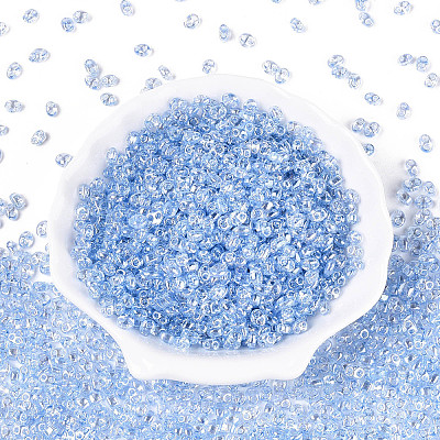 Transparent Colours Luster Glass Seed Beads SEED-N008-09A-1