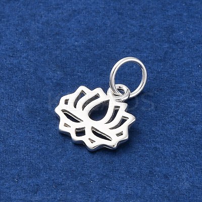 925 Sterling Silver Hollow Lotus Flower Charms LS-STER-D301-01S-1