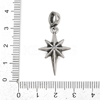 Star 316 Surgical Stainless Steel Cubic Zirconia Pendant Decoration STAS-Z165-16AS-A03-1