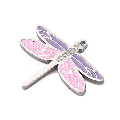 304 Stainless Steel Enamel Charms STAS-L022-488C-P-1
