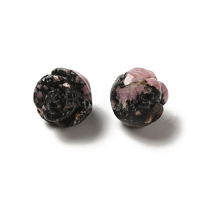 Natural Rhodonite Carved Flower Scattered Beads G-O156-B-26-1