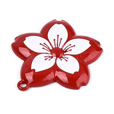 Spray Painted Alloy Big Pendants PALLOY-T092-81A-1