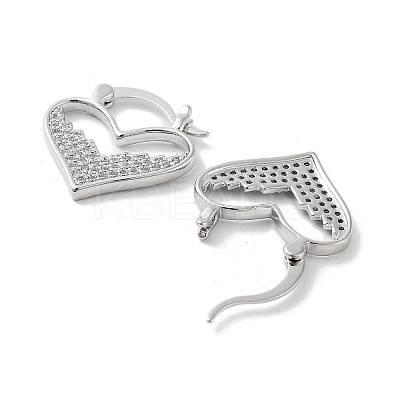 Rack Plating Brass Micro Pave Cubic Zirconia Hoop Earring EJEW-C081-37P-1