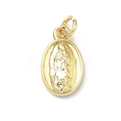 Religion Brass Pendants KK-P345-53G-03-1