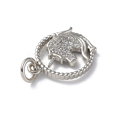 Brass Micro Pave Cubic Zirconia Charms ZIRC-F131-02P-1
