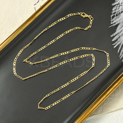2mm Rack Plating Brass Figaro Chain Necklaces for Women Men MAK-L044-34G-1