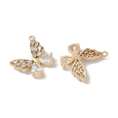 Brass Micro Pave Clear Cubic Zirconia Pendants KK-S367-05-1