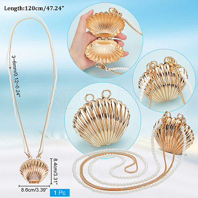 Natural Shell & Alloy Starfish Jewelry Set with ABS Imitation Pearl Beaded DIY-PH0020-73-1