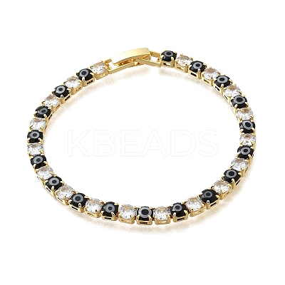 Brass Enamel Link & Charm Bracelets BJEW-Z094-02G-02B-1