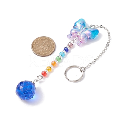 Glass Teardrop Pendant Decorations HJEW-JM01581-04-1