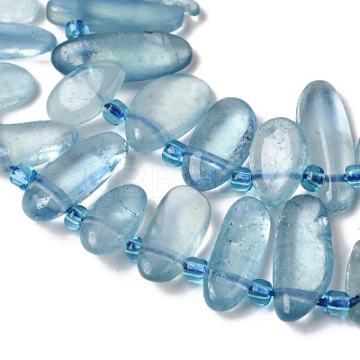 Natural Aquamarine Beads Strands G-P604-A23-01-1