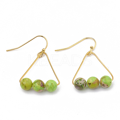 Natural Regalite/Imperial Jasper/Sea Sediment Jasper Dangle Earrings EJEW-S202-010B-1