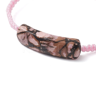 Adjustable Tube Natural Gemstone Braided Bracelets for Women BJEW-JB11006-04-1