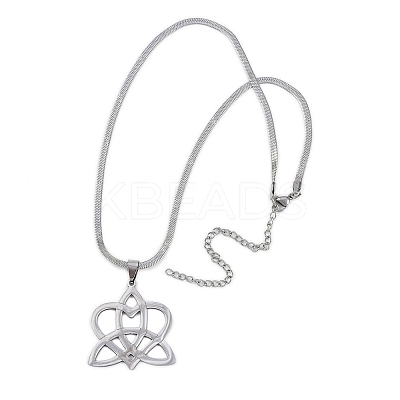 201 Stainless Steel Trinity Heart Pendant Box Chain Necklaces LS-NJEW-M010-01p-1