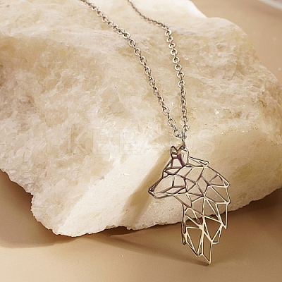 Non-Tarnish Stainless Steel Color 304 Stainless Steel Pendant Necklace GF1493-02-1