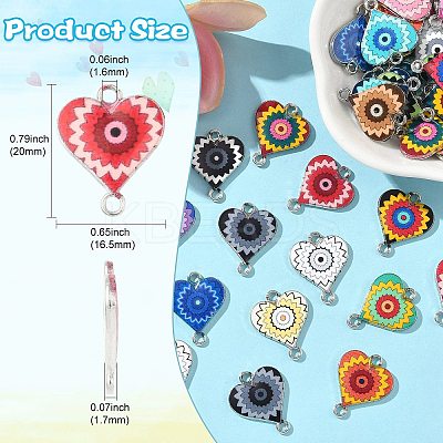 44Pcs 22 Colors Alloy Enamel Connector Charms ENAM-CJ0006-64-1