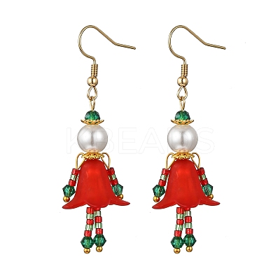 304 Stainless Steel Glass Human Dangle Earrings EJEW-MZ00484-1
