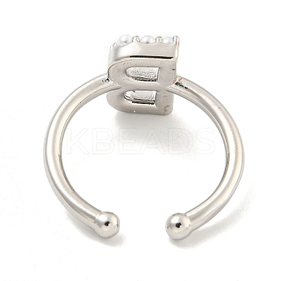 Rack Plating Brass Open Cuff Rings for Women RJEW-F162-01P-B-1
