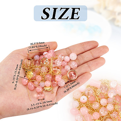 3 Sets 3 Styles DIY Lampwork Beads & Alloy Pendant & Link & Bead Caps Jewelry Findings Kits DIY-TA0011-60-1