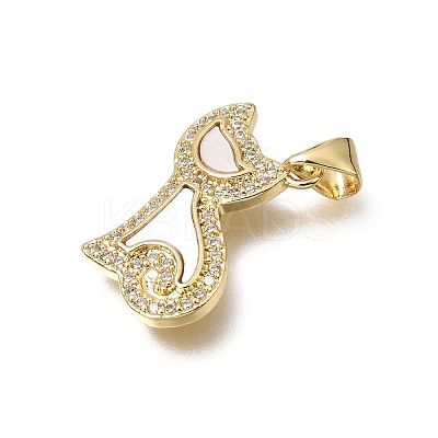 Brass Micro Pave Clear Cubic Zirconia Pendants CU-CBAF50C-10G-1