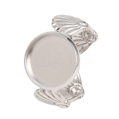 Shell Shape 304 Stainless Steel Cuff Ring Components SA-CBA098D-03P-C-1