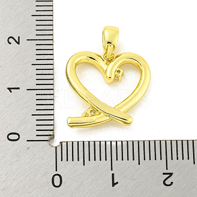 Brass Micro Pave Clear Cubic Zirconia Pendants KK-P263-09A-G-1