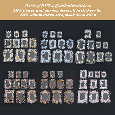 6Sets 6 Styles PET Self-Adhesive Stickers DIY-DC0003-50-1