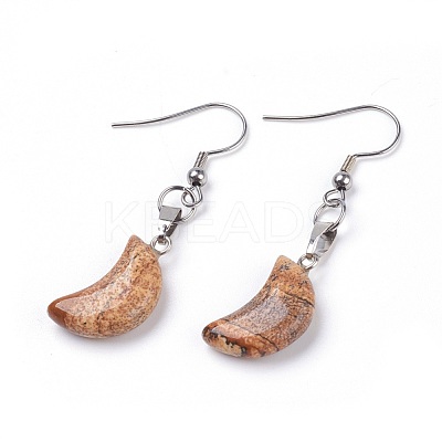 Natural & Synthetic Mixed Gemstone Dangle Earrings EJEW-JE02729-1