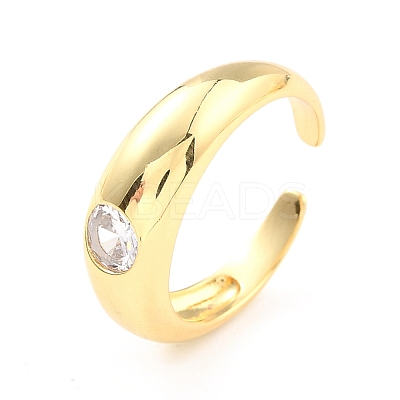 Clear Cubic Zirconia Solitaire Ring RJEW-C018-18G-1
