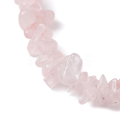 Natural Rose Quartz Chips Beaded Stretch Bracelets for Women BJEW-JB10046-01-1