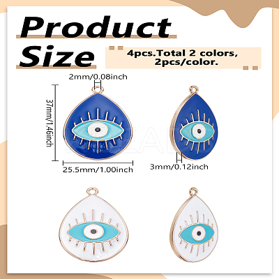 4Pcs 2 Colors Alloy Enamel Pendants ENAM-LP0002-11-1