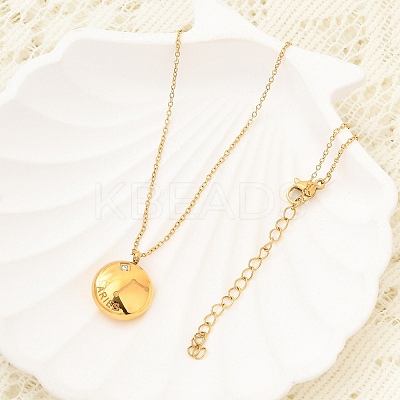 304 Stainless Steel Clear Cubic Zirconia Constellation Pendant Necklaces NJEW-R021-02G-01-1