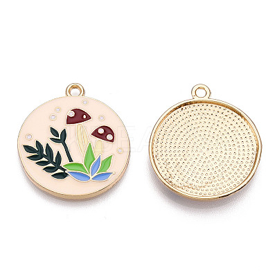 Autumn Theme Rack Plating Alloy Enamel Pendants X-ENAM-N055-085-1