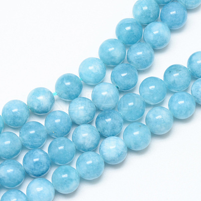 Natural Blue Quartz Beads Strands G-R345-8mm-29-1-1