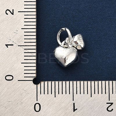 925 Sterling Silver Double Heart Charms FIND-Z069-03S-1