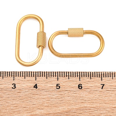 304 Stainless Steel Screw Carabiner Lock Charms STAS-K192-01G-A-1