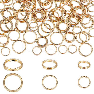 150Pcs 3 Styles 304 Stainless Steel Split Rings STAS-BBC0002-88-1