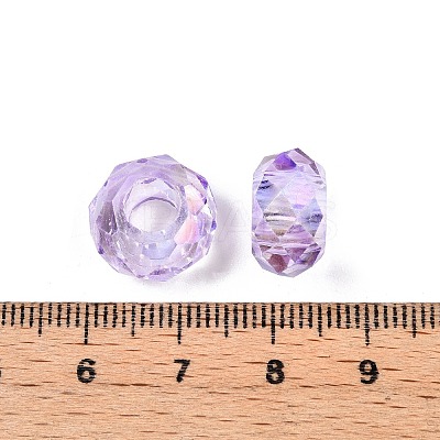 Baking Paint Transparent Glass European Beads GPDL-N005-C14mm-A04-1