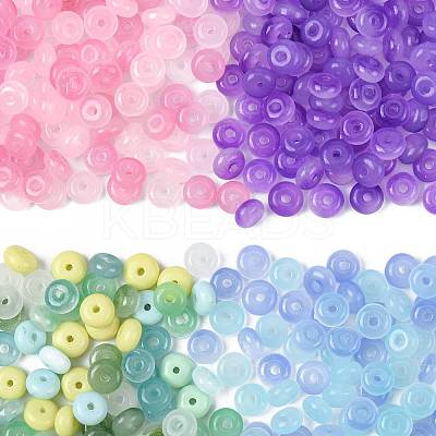 120Pcs 2 Colors Baking Paint Imitation Jade Glass Beads DGLA-FS0001-21A-1