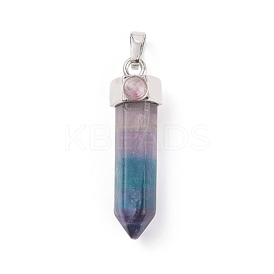Natural Bullet Fluorite Pointed Pendants X-G-E308-C11-1