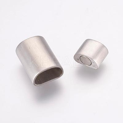 Tarnish Resistant 304 Stainless Steel Magnetic Clasps with Glue-in Ends STAS-K145-17P-1