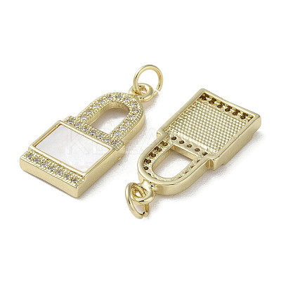 Brass Micro Pave Cubic Zirconia Pendants KK-G485-03G-1