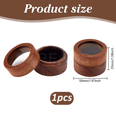 1-Slot Round Wood Ring Storage Boxes CON-HY0001-05B-1