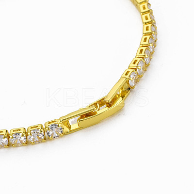 Clear Cubic Zirconia Tennis Bracelet BJEW-N241-001C-01LG-NR-1