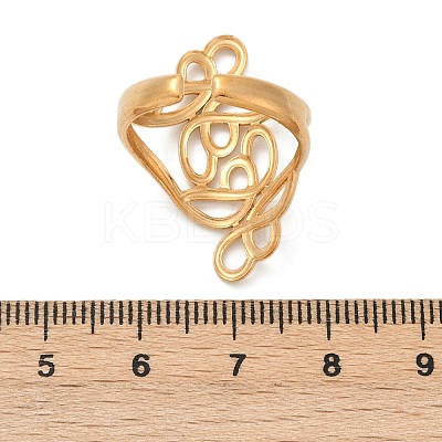 304 Stainless Steel Open Cuff Rings for Women RJEW-U061-02G-1