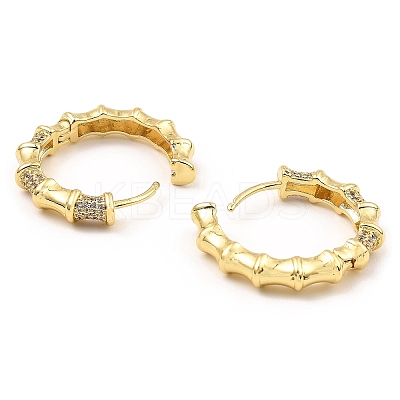 Rack Plating Brass Micro Pave Clear Cubic Zirconia Hoop Earrings EJEW-M223-08G-1