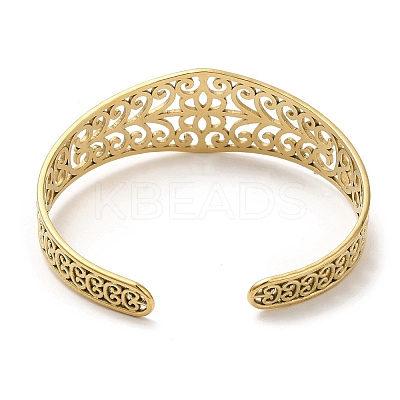 304 Stainless Steel Cuff Bangles BJEW-K267-04G-1